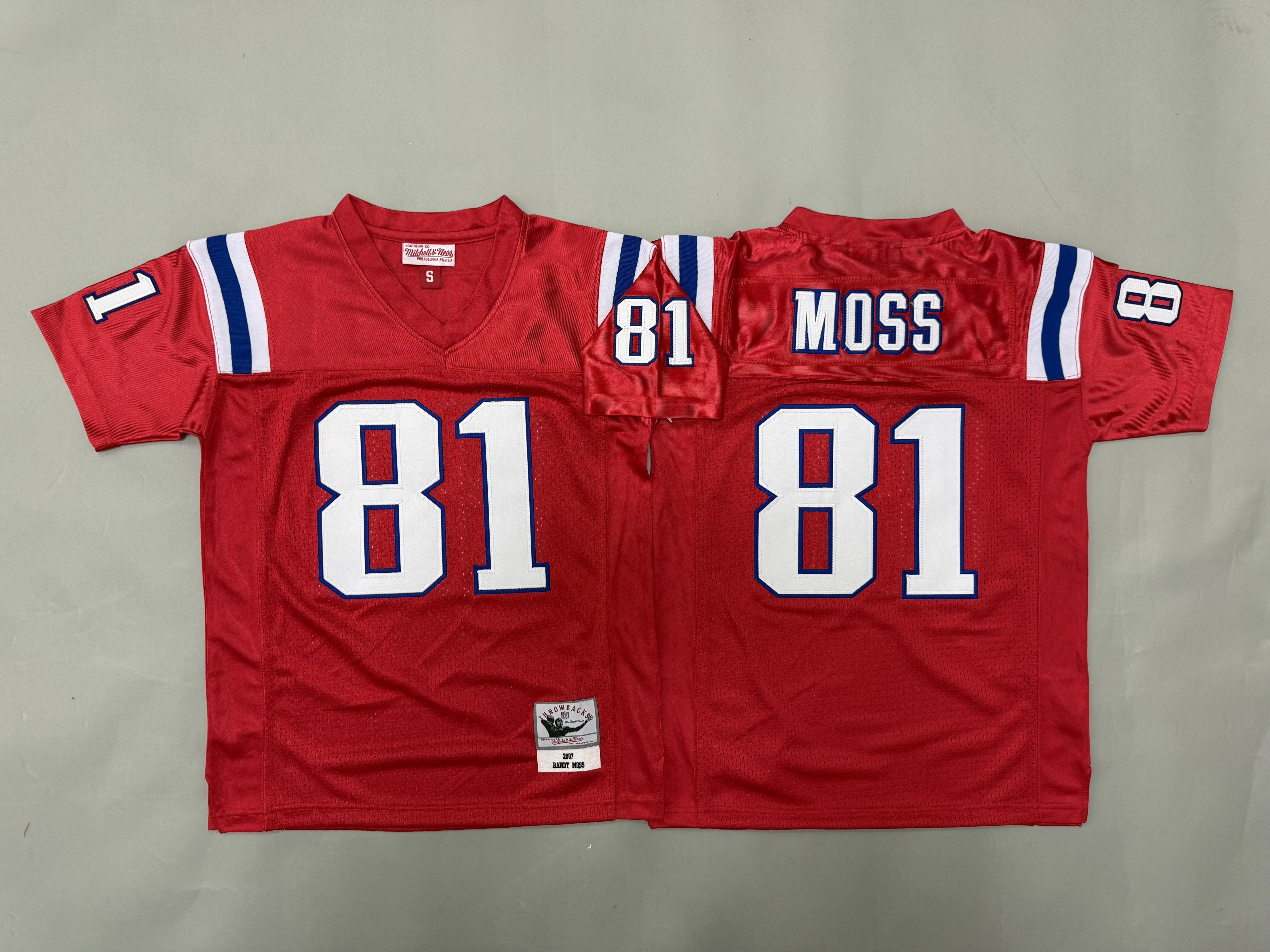 Youth 2026 New England Patriots #81 Moss red Throwback Limited NFL Jersey style 01->youth nfl jersey->Youth Jersey
